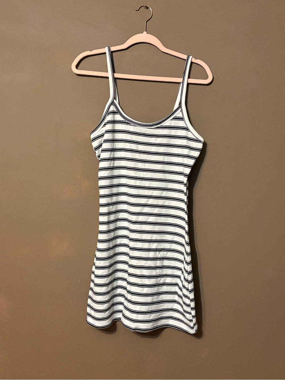 White and Black Striped Tank Dress